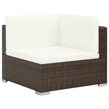 Patio Sofa Set Set of 6 Brown, Cream white
