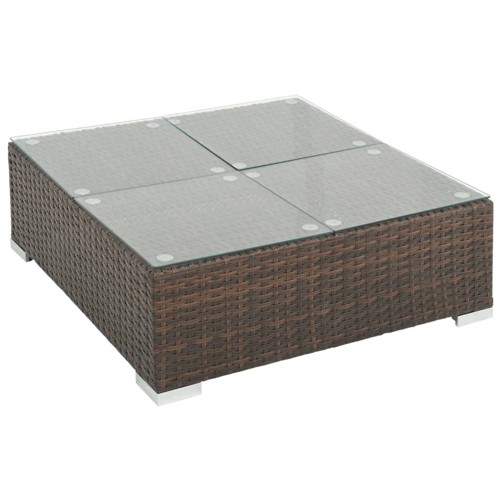 Patio Sofa Set Set of 6 Brown, Cream white
