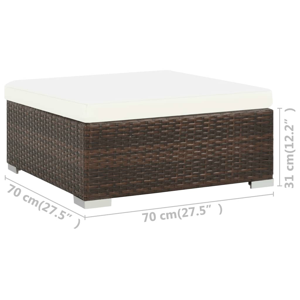 Patio Sofa Set Set of 6 Brown, Cream white