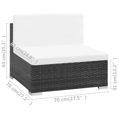 Patio Sofa Set Set of 6 Black, Cream White