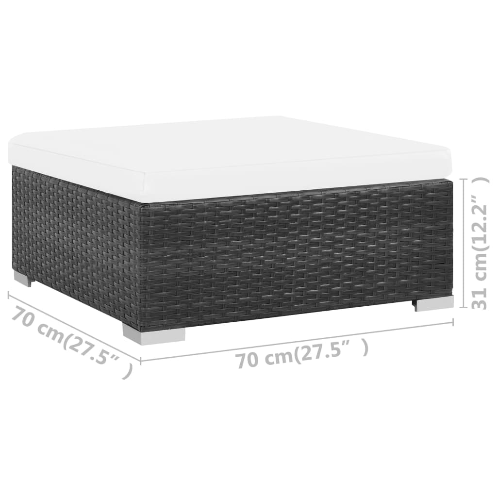 Patio Sofa Set Set of 6 Black, Cream White