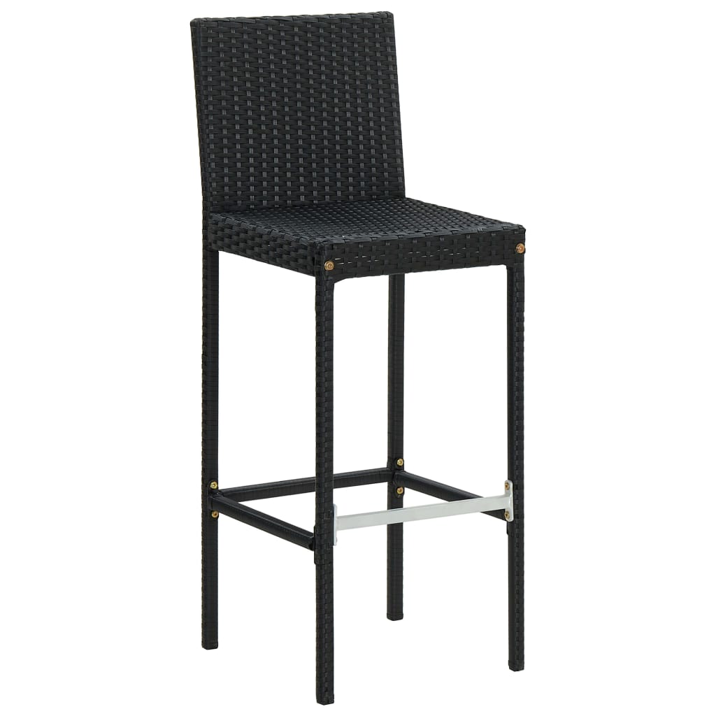 Bar Stool Set of 2 Black