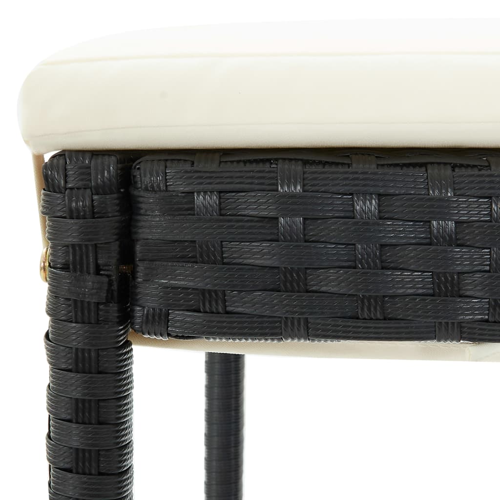 Bar Stool Set of 2 Black
