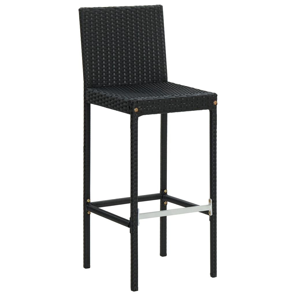 Bar Stool Set of 4 Black