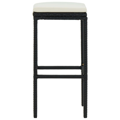 Bar Stool Set of 4 Black, Cream White