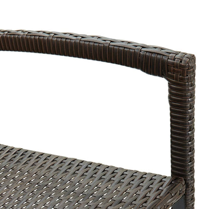 Bar Stool Set of 2 Brown PE rattan, powder-coated steel Large