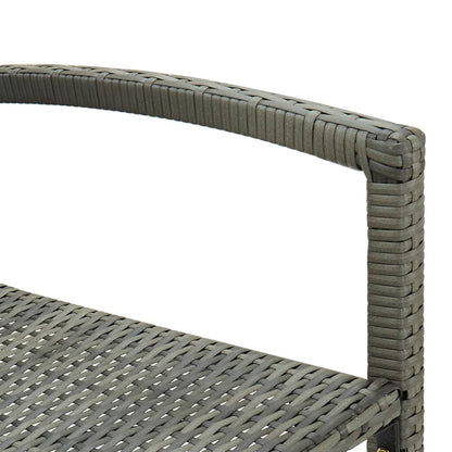 Bar Stool Set of 2 Grey PE rattan, powder-coated steel