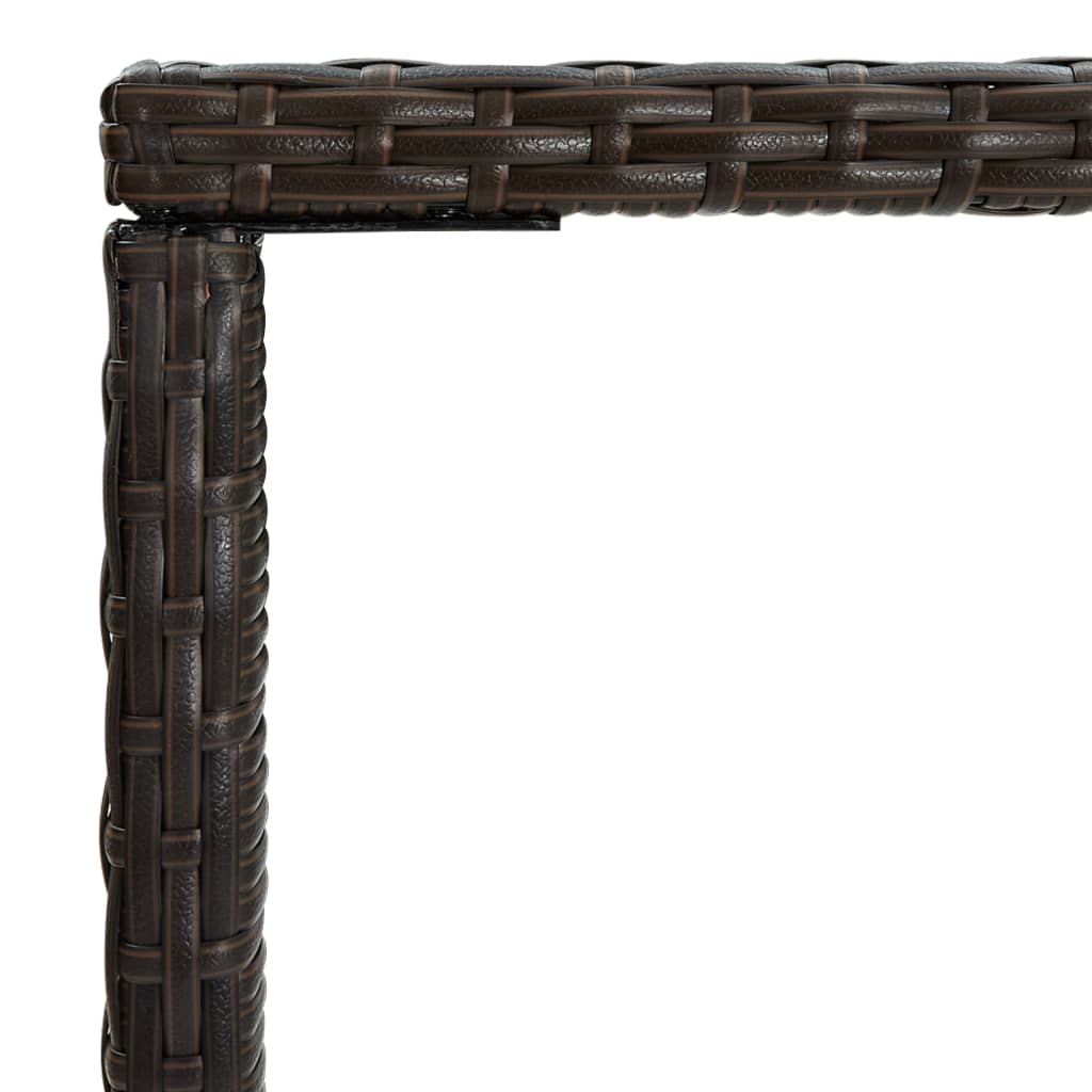 Bar Table Brown PE rattan, tempered glass, powder-coated steel
