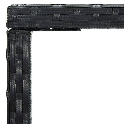 Bar Table Black PE rattan, powder-coated steel, tempered glass