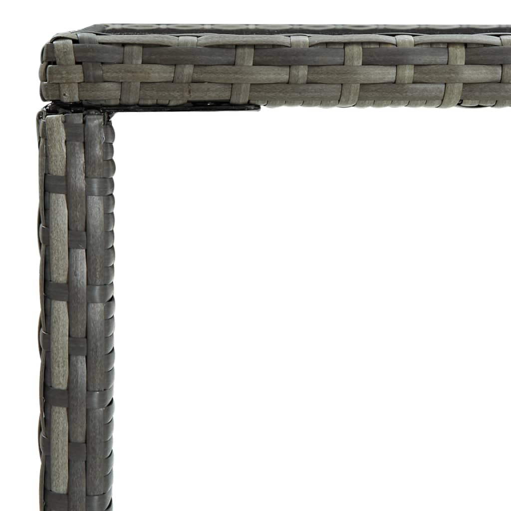 Bar Table Grey PE Rattan Medium Durable Bar Table Square