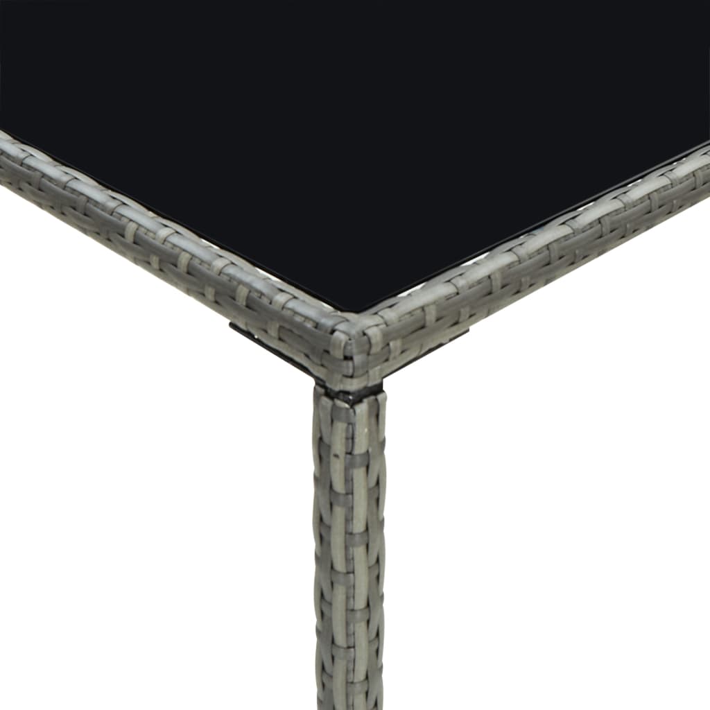 Bar Table Grey PE Rattan Medium Durable Bar Table Square