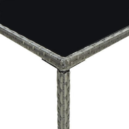 Bar Table Grey PE Rattan Medium Durable Bar Table Square