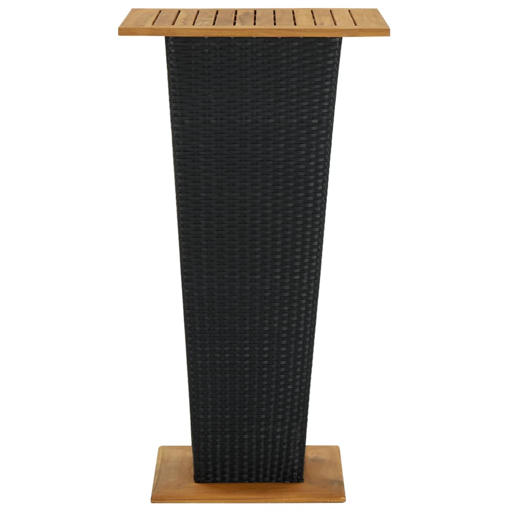 Bar Table Black PE Rattan Medium Bar Table Square Modern
