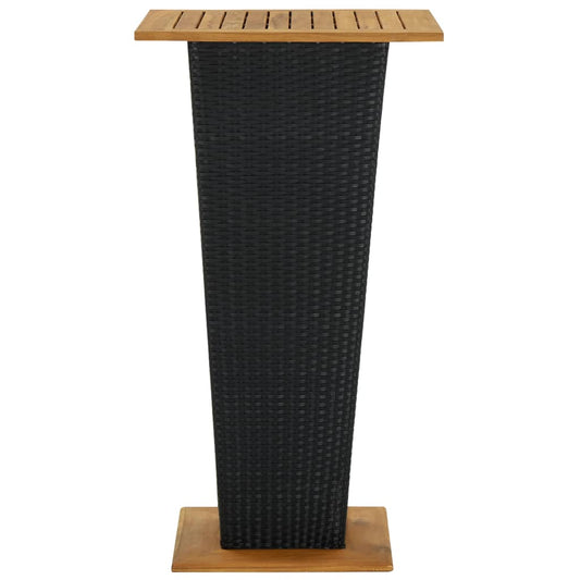 Bar Table Black PE Rattan Medium Bar Table Square Modern