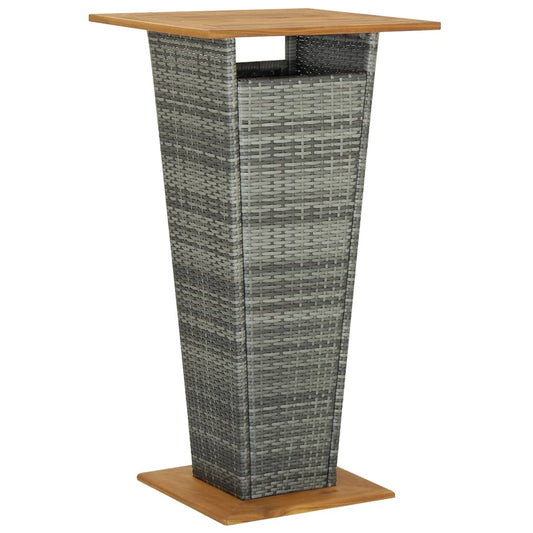 Bar Table Grey PE rattan Medium Durable Bar Table Square