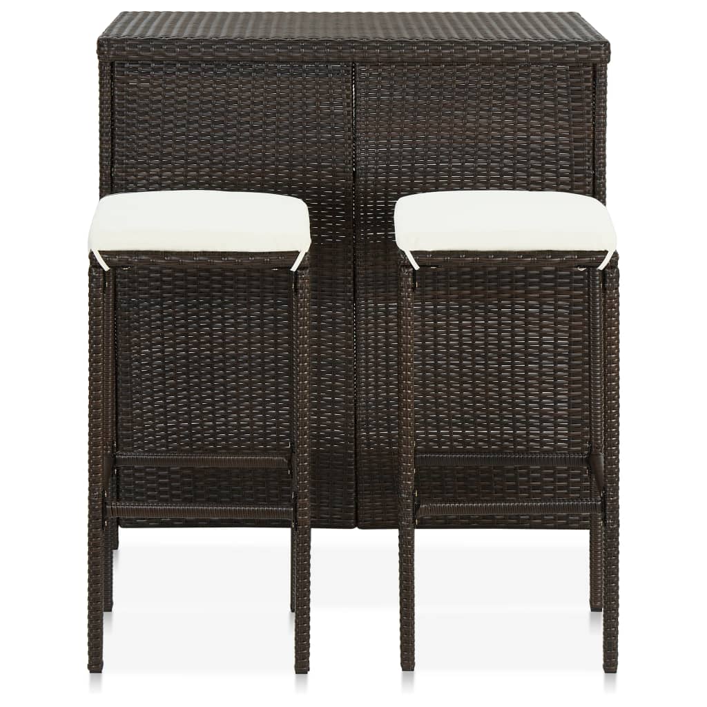 Bar Set Brown PE rattan, steel Large Bar Set Rectangular