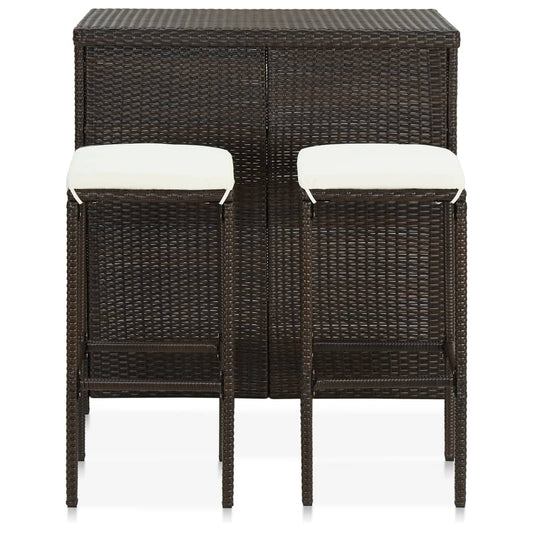 Bar Set Brown PE rattan, steel Large Bar Set Rectangular