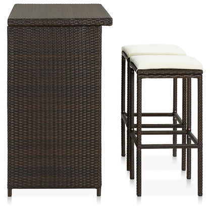 Bar Set Brown PE rattan, steel Large Bar Set Rectangular