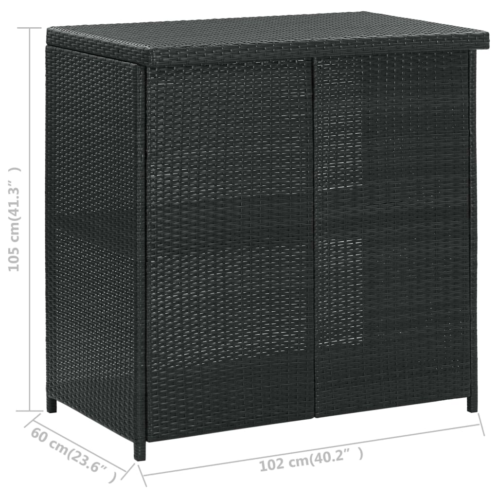 Bar Set Black, Cream White PE rattan, steel, polyester Compact