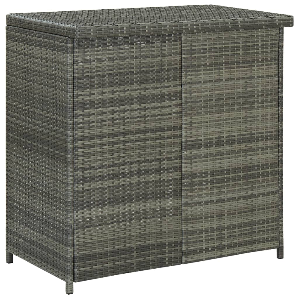 Bar Set Grey PE rattan, steel, fabric (100% polyester) Medium
