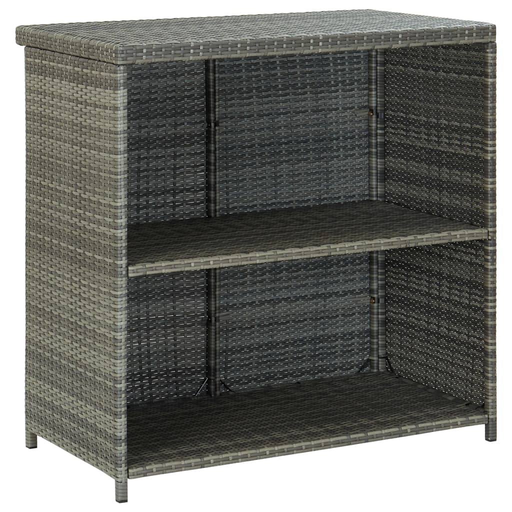 Bar Set Grey PE rattan, steel, fabric (100% polyester) Medium