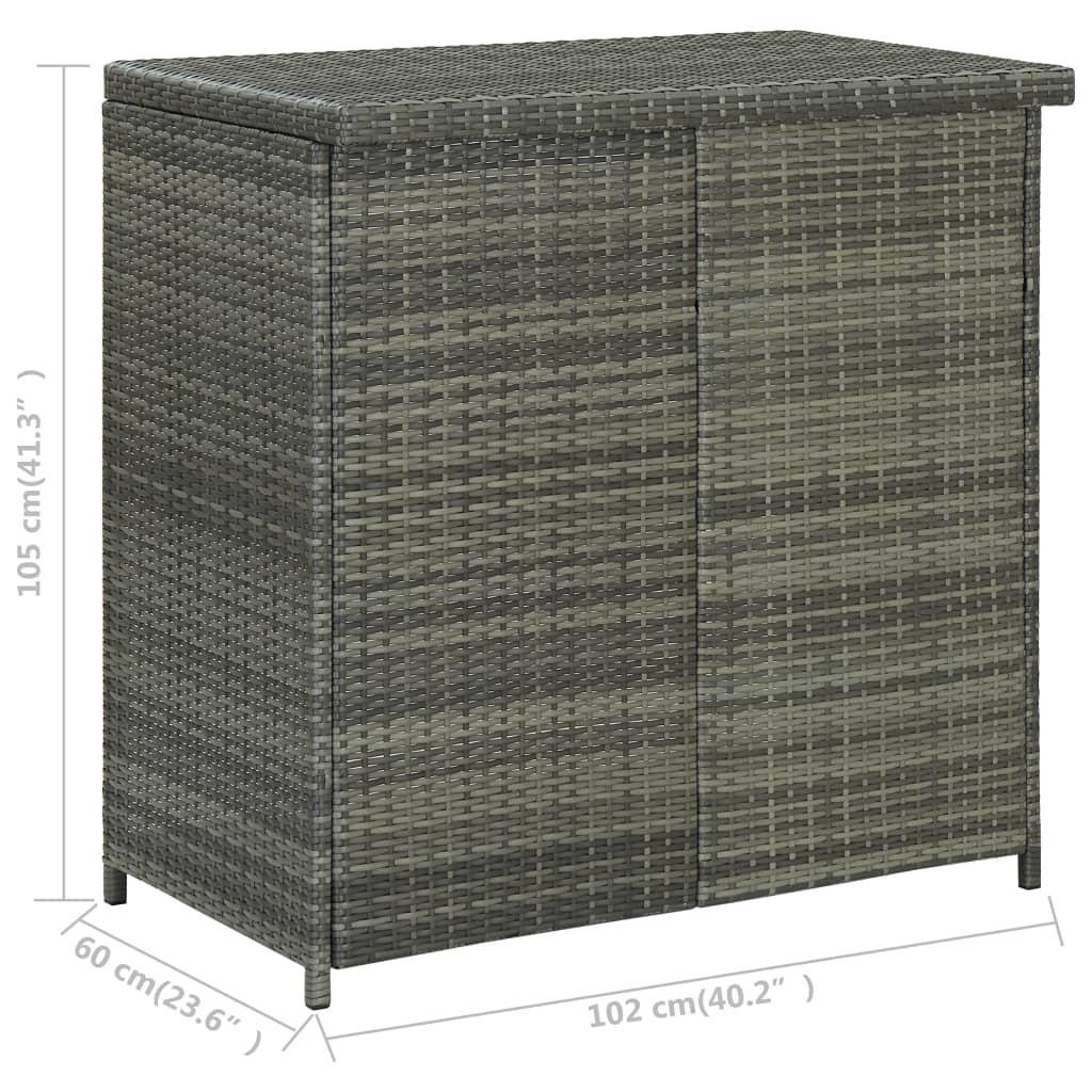 Bar Set Grey PE rattan, steel, fabric (100% polyester) Medium
