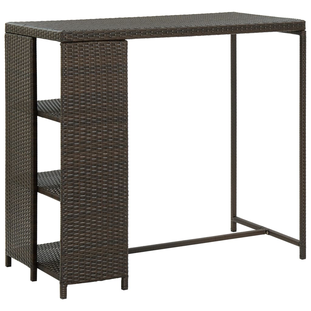 Bar Table Brown PE rattan, steel 47.2 x 23.6 x 43.3 in Bar Table