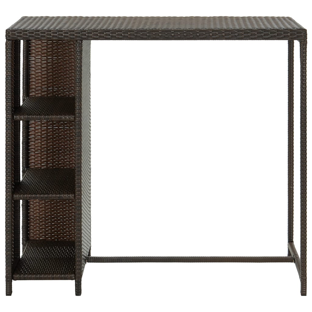 Bar Table Brown PE rattan, steel 47.2 x 23.6 x 43.3 in Bar Table