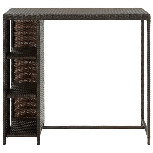 Bar Table Brown PE rattan, steel 47.2 x 23.6 x 43.3 in Bar Table