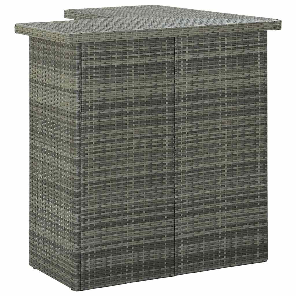 Bar Table Gray PE rattan, steel Corner Bar Table Rectangular