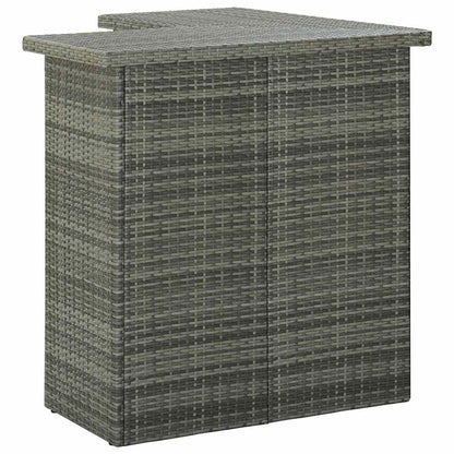 Bar Table Gray PE rattan, steel Corner Bar Table Rectangular