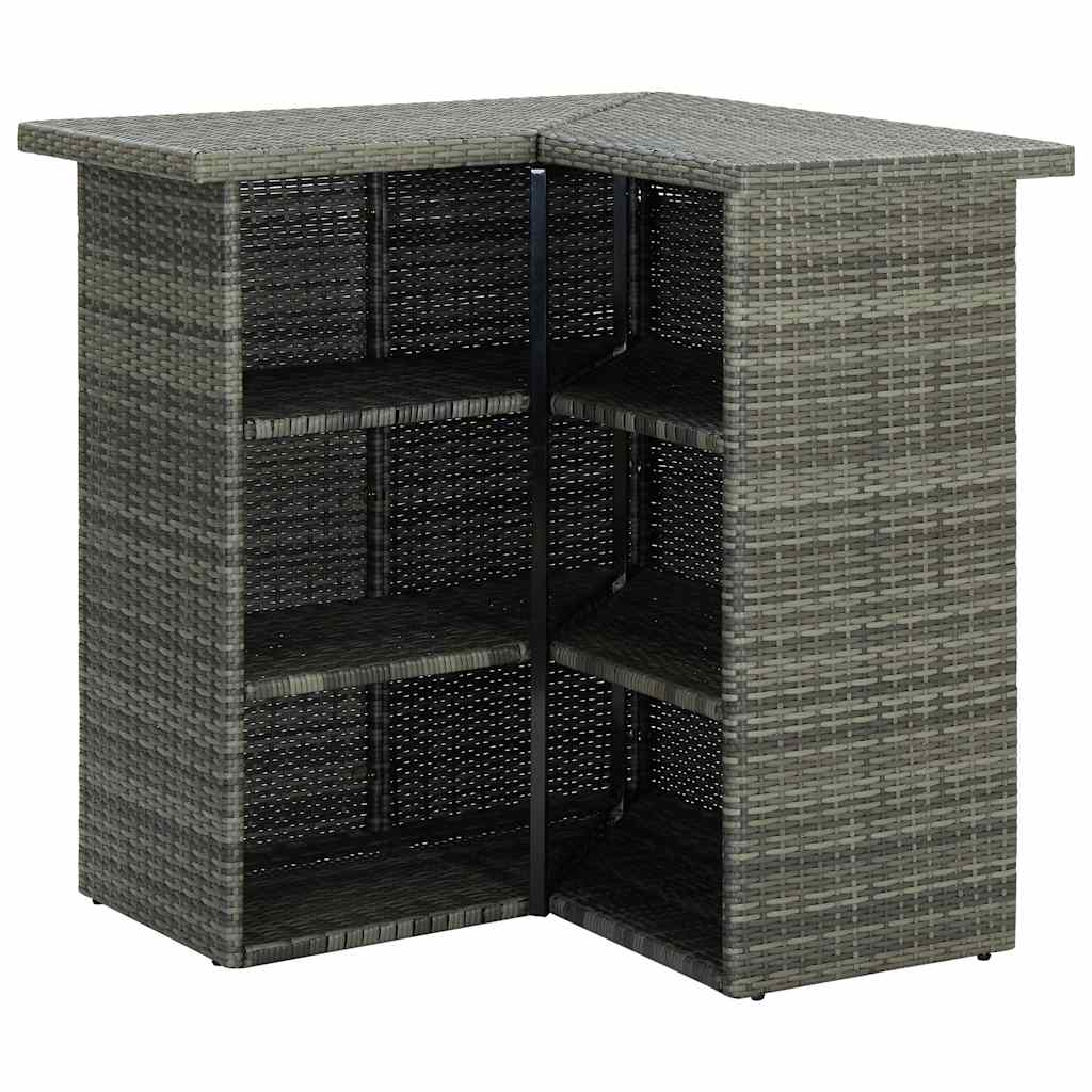 Bar Table Gray PE rattan, steel Corner Bar Table Rectangular