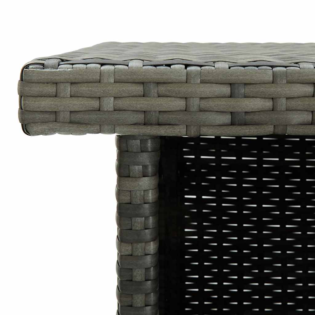 Bar Table Gray PE rattan, steel Corner Bar Table Rectangular
