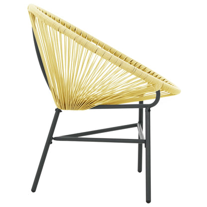 Acapulco Chair Beige Poly Rattan, Powder-Coated Steel Standard