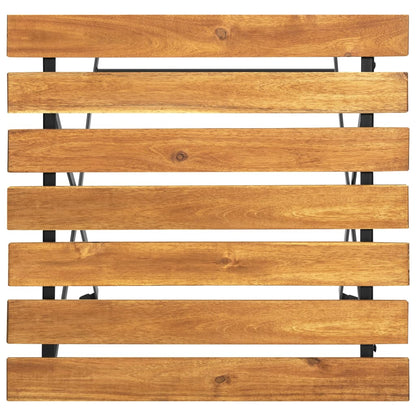 Bistro Table Brown, Black Solid Acacia Wood, Steel Medium