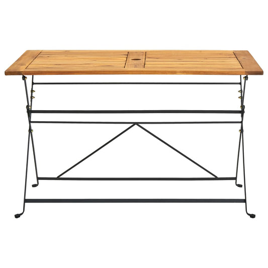 Garden Table Brown Solid Acacia wood Medium Foldable