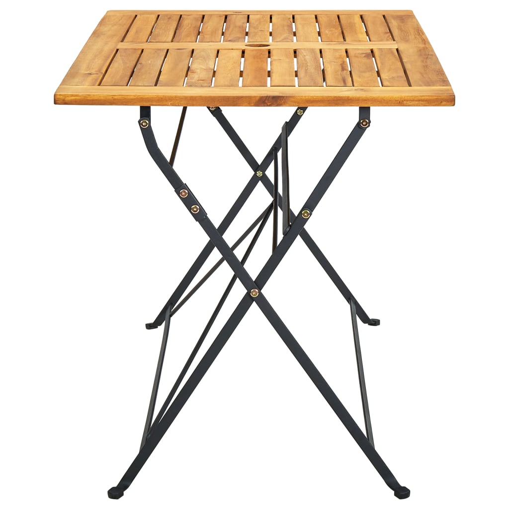 Garden Table Brown Solid Acacia wood Medium Foldable