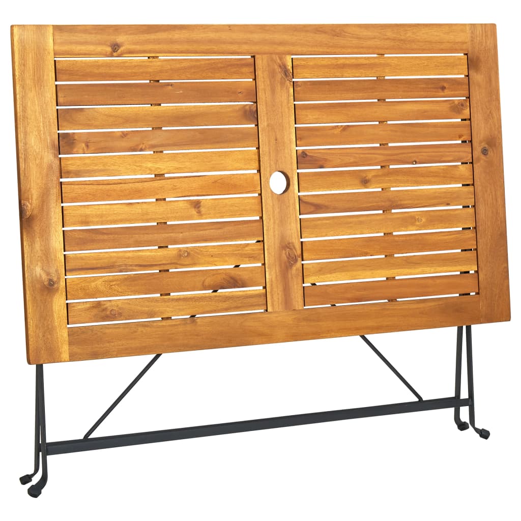 Garden Table Brown Solid Acacia wood Medium Foldable