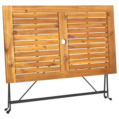 Garden Table Brown Solid Acacia wood Medium Foldable