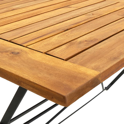 Garden Table Brown Solid Acacia wood Medium Foldable