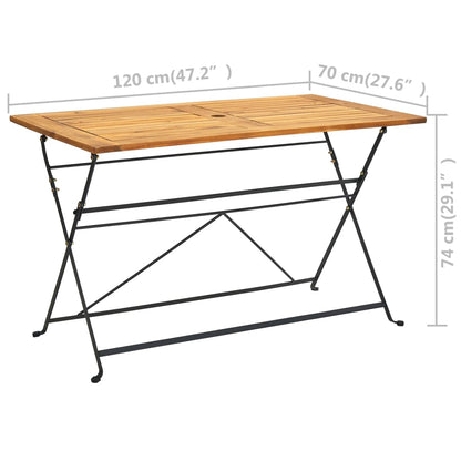 Garden Table Brown Solid Acacia wood Medium Foldable