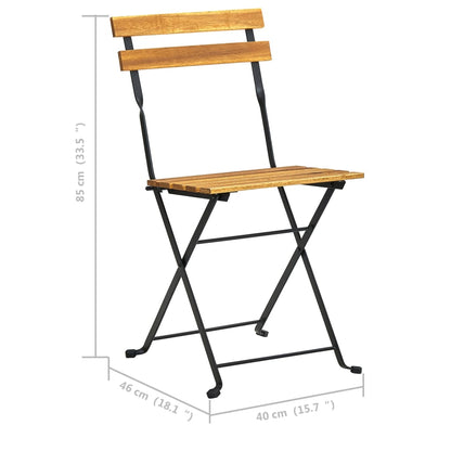 Garden Chair Set of 2 Brown and Black