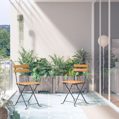 Garden Chair Set of 2 Brown and Black