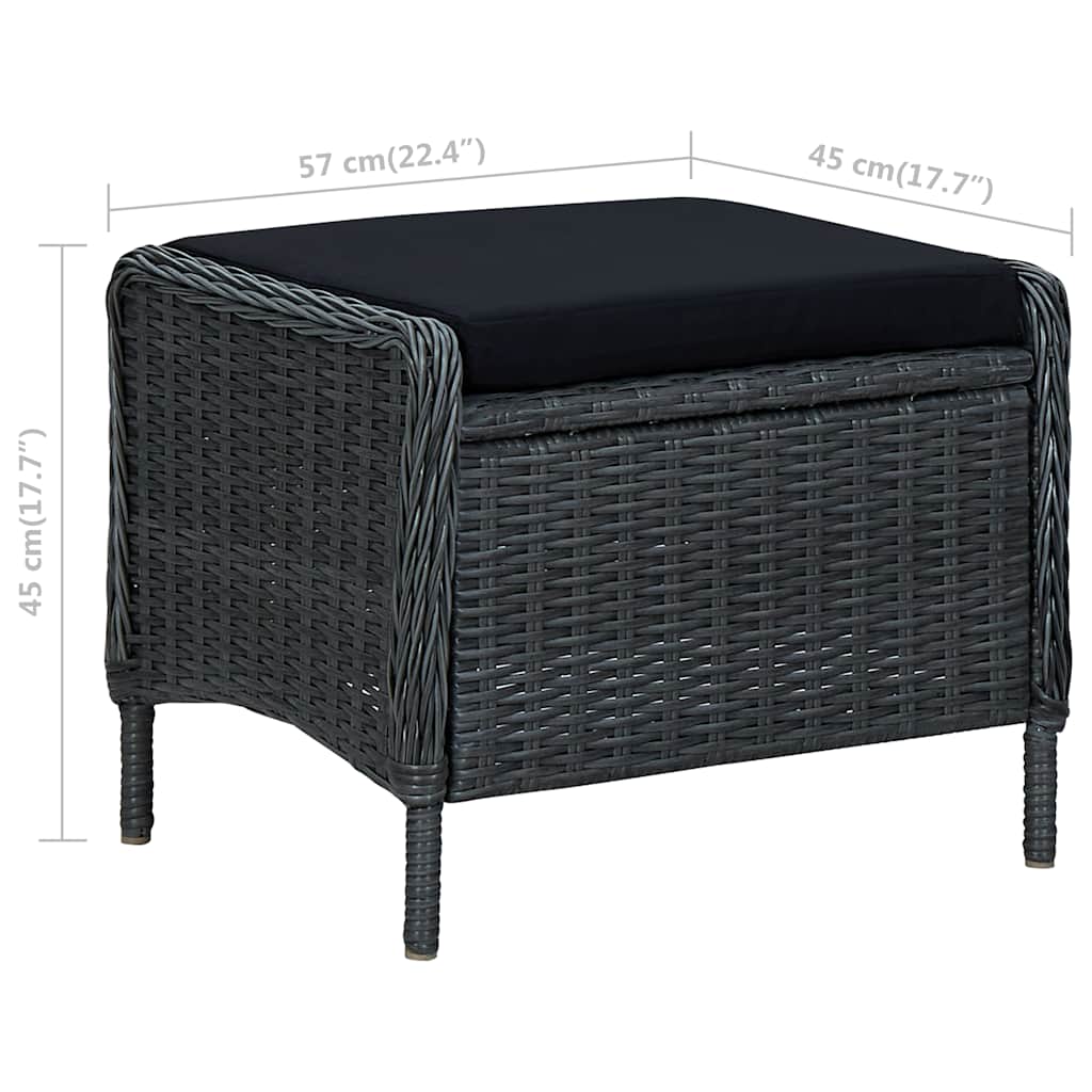 Garden Chair Dark Grey Round PE Rattan Large Garden Chair Other