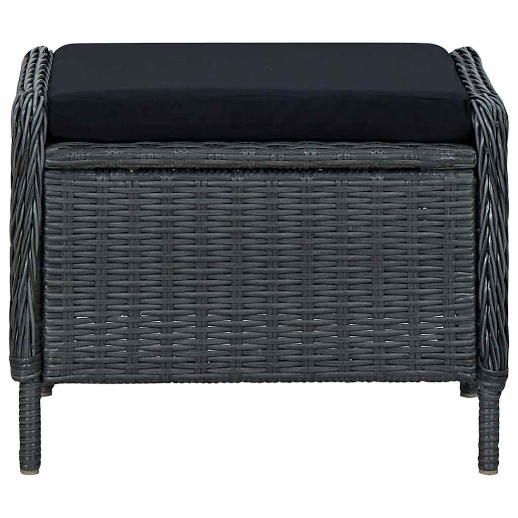 Garden Chair Dark Grey Round PE Rattan Large Garden Chair Other