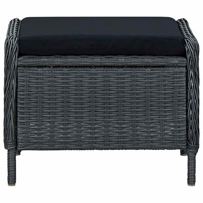 Garden Chair Dark Grey Round PE Rattan Large Garden Chair Other