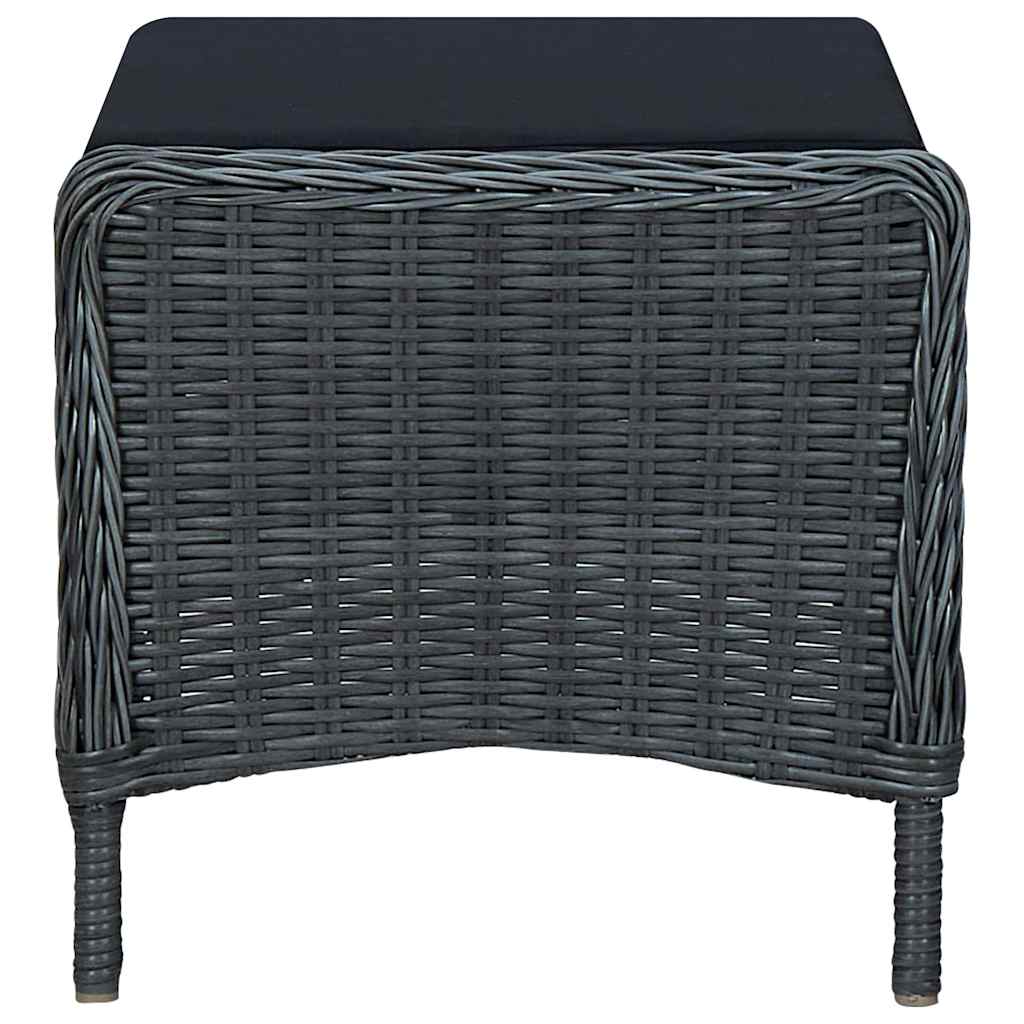 Garden Chair Dark Grey Round PE Rattan Large Garden Chair Other
