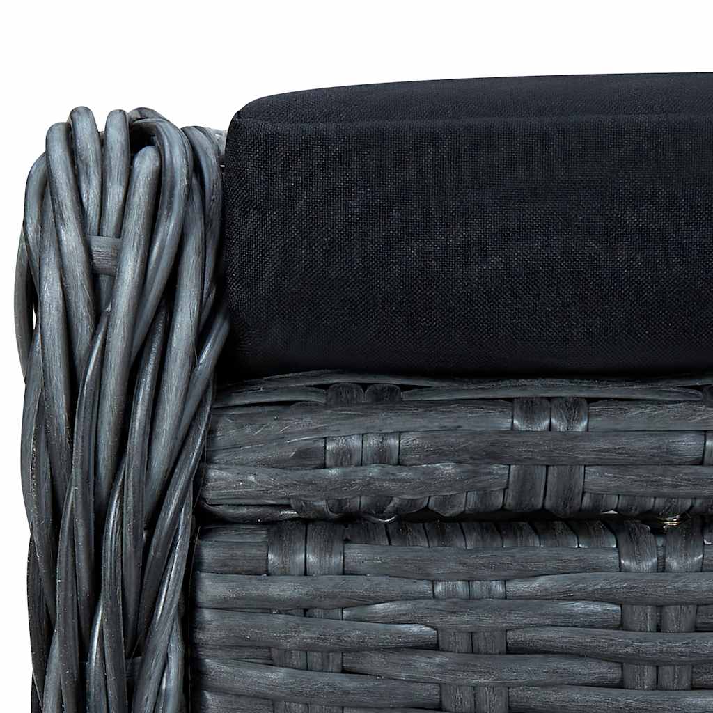 Garden Chair Dark Grey Round PE Rattan Large Garden Chair Other