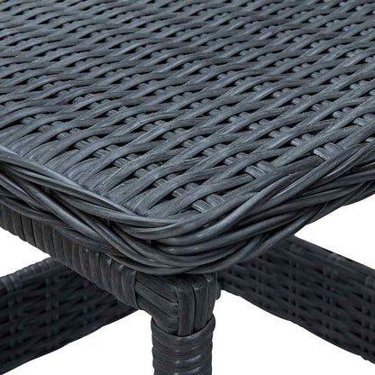 Garden Table Dark Grey PE Rattan, Powder-Coated Steel, PP board