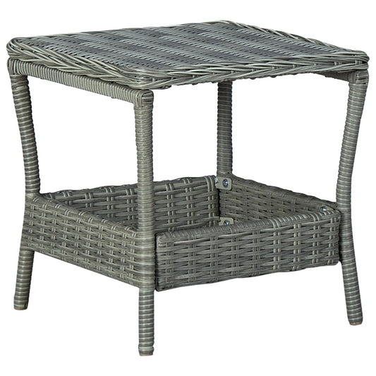 Garden Table Light gray PE rattan, powder-coated steel, PP board